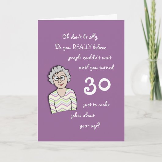 30e verjaardag voor haar grappige kaart (Voorkant)