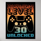 30e verjaardag voor mannen level 30 ontgrendeld ga poster (Voorkant)