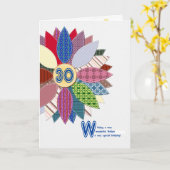 30e verjaardag voor moeder, gestikte bloem kaart (Gele Bloem)