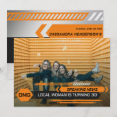 30e verjaardag Vrouw Breaking TV Nieuwsfeest Kaart (Voorkant / Achterkant)