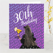 30e verjaardag Vrouw Cocktail Mode Schoonheid  Kaart (Gele Bloem)
