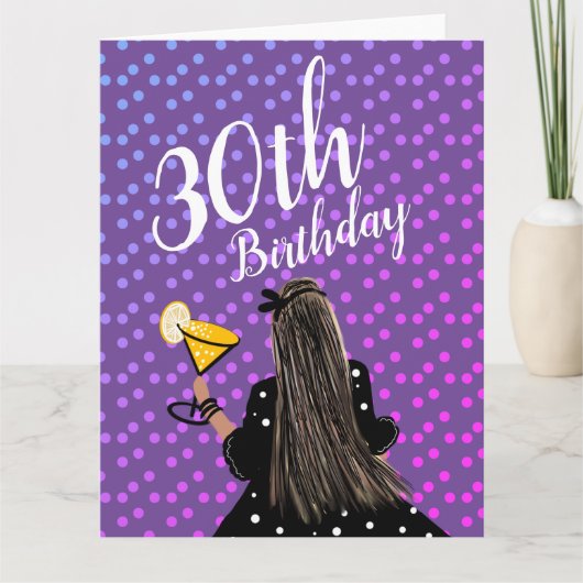 30e verjaardag Vrouw Cocktail Mode Schoonheid  Kaart (Voorkant)