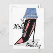 30e verjaardag Vrouw Mode Schoonheid Ansichtkaart Briefkaart (Voorkant / Achterkant)