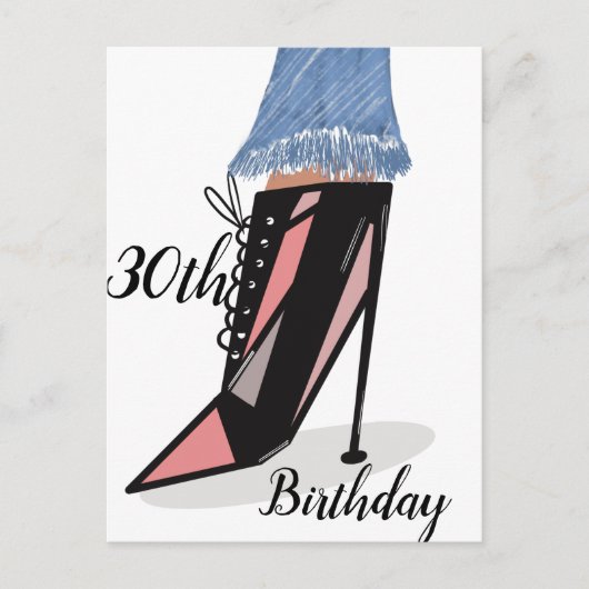 30e verjaardag Vrouw Mode Schoonheid Ansichtkaart Briefkaart (Voorkant)