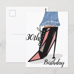 30e verjaardag Vrouw Mode Schoonheid Briefkaart