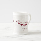 30e verjaardag vrouw romantisch hart bunting porselein kop (Voorkant rechts)