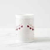 30e verjaardag vrouw romantisch hart bunting porselein kop (Voorkant)