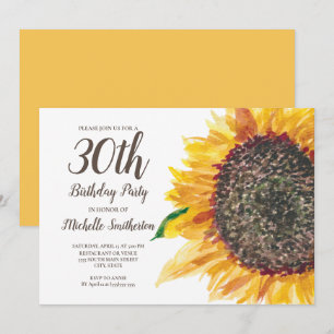 30e verjaardag Vrouwen Geel Bruin Zonnebloem Kaart