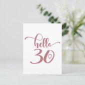30e verjaardag Vrouwen Hallo 30 Schattig 30 Jaar o Briefkaart (Staand voorkant)