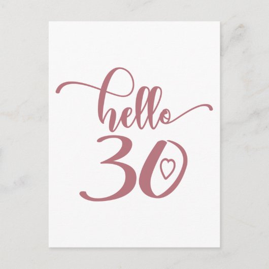 30e verjaardag Vrouwen Hallo 30 Schattig 30 Jaar o Briefkaart (Voorkant)