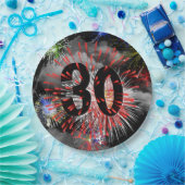 30e verjaardag vuurwerk in Bord van wolkenpapier (Feest)