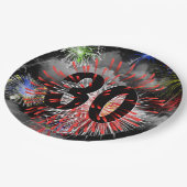 30e verjaardag vuurwerk in Bord van wolkenpapier (Gekanteld)