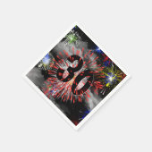 30e verjaardag vuurwerk in wolken servet (Hoek)