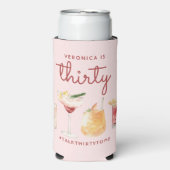 30e verjaardag Waterverf Cocktail Koelboxxen Seltzer Blikjeskoeler (Seltzer Voorkant)
