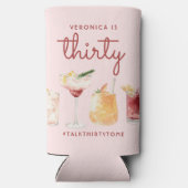 30e verjaardag Waterverf Cocktail Koelboxxen Seltzer Blikjeskoeler (Achterkant)