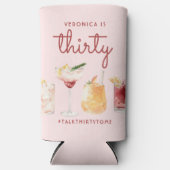 30e verjaardag Waterverf Cocktail Koelboxxen Seltzer Blikjeskoeler (Voorkant)