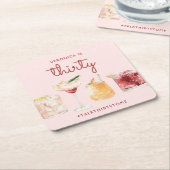 30e verjaardag Waterverf Cocktail Onderzetters (Schuin)