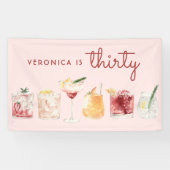 30e verjaardag Waterverf cocktail party banner (Horizontaal)