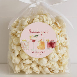 30e verjaardag Waterverf Cocktail Stickers