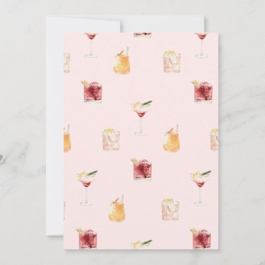 30e verjaardag Waterverf cocktails Kaart (Achterkant)
