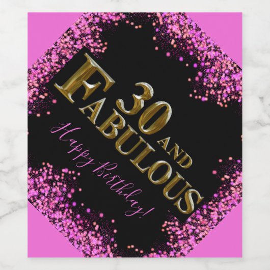 30e verjaardag wijn etiket (Enkel label)