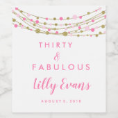 30e verjaardag wijnfles label op maat wijn etiket (Enkel label)