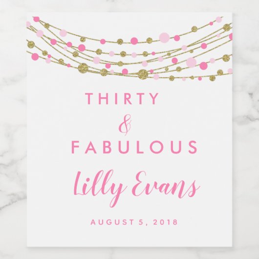 30e verjaardag wijnfles label op maat wijn etiket (Enkel label)