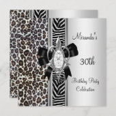 30e verjaardag Wild Animal Print Diamond Bow Kaart (Voorkant / Achterkant)