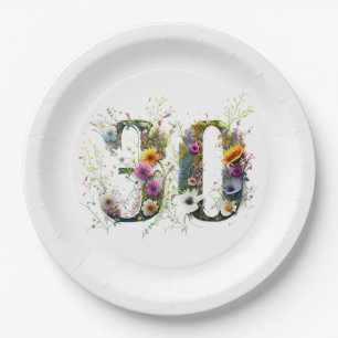30e verjaardag Wildflowers Happy Birthday Papieren Bordje