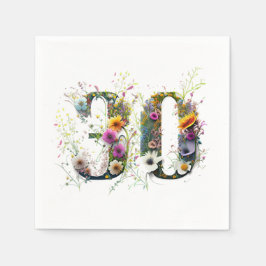 30e verjaardag Wildflowers Happy Birthday Servet