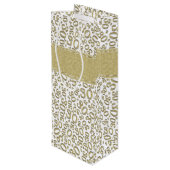 30e Verjaardag Willekeurig Cijfer Patroon Goud/Wit Wijn Cadeautas (Achterkant Gekanteld)