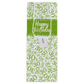 30e Verjaardag Willekeurig Nummer Patroon Groen/Wi Wijn Cadeautas (Voorkant)