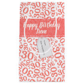 30e Verjaardag Willekeurig Nummer Patroon Koraal/W Klein Cadeauzakje (Voorkant)