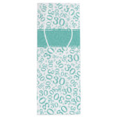 30e Verjaardag Willekeurig Nummer Patroon Turkoois Wijn Cadeautas (Achterkant)