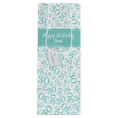 30e Verjaardag Willekeurig Nummer Patroon Turkoois Wijn Cadeautas (Voorkant)