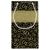 30e Verjaardag Willekeurig Nummer Patroon Zwart/Go Klein Cadeauzakje (Achterkant)