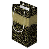 30e Verjaardag Willekeurig Nummer Patroon Zwart/Go Klein Cadeauzakje (Achterkant Gekanteld)