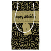 30e Verjaardag Willekeurig Nummer Patroon Zwart/Go Klein Cadeauzakje (Voorkant)