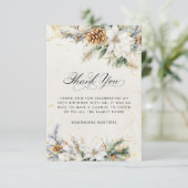 30e Verjaardag Winter White Floral Greenery Bedankkaart (Staand voorkant)