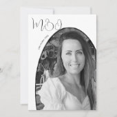 30e verjaardag wit zwart foto elegant monogram kaart (Voorkant)