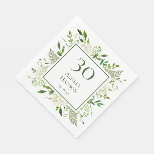 30e verjaardag Witte brandkranen Servet (Hoek)