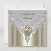 30e verjaardag Witte Cream Pearl Diamond Kaart (Voorkant)