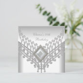 30e verjaardag Witte pearl Diamond Jewel Kaart (Staand voorkant)