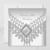 30e verjaardag Witte pearl Diamond Jewel Kaart (Voorkant)