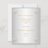 30e verjaardag Witte Zilveren Zijde Zijde Dwergjuw Kaart (Achterkant)