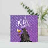 30e verjaardag Woman Cocktail Mode Beauty Kaart (Staand voorkant)