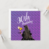 30e verjaardag Woman Cocktail Mode Beauty Kaart (Voorkant / Achterkant in situ)