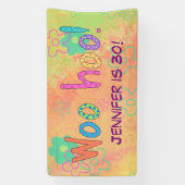 30e verjaardag WooHoo naam gepersonaliseerde banne Spandoek (Verticaal)