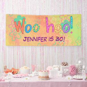 30e verjaardag WooHoo naam gepersonaliseerde banne Spandoek