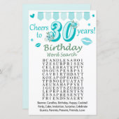 30e verjaardag Word Search Game (Voorkant / Achterkant)